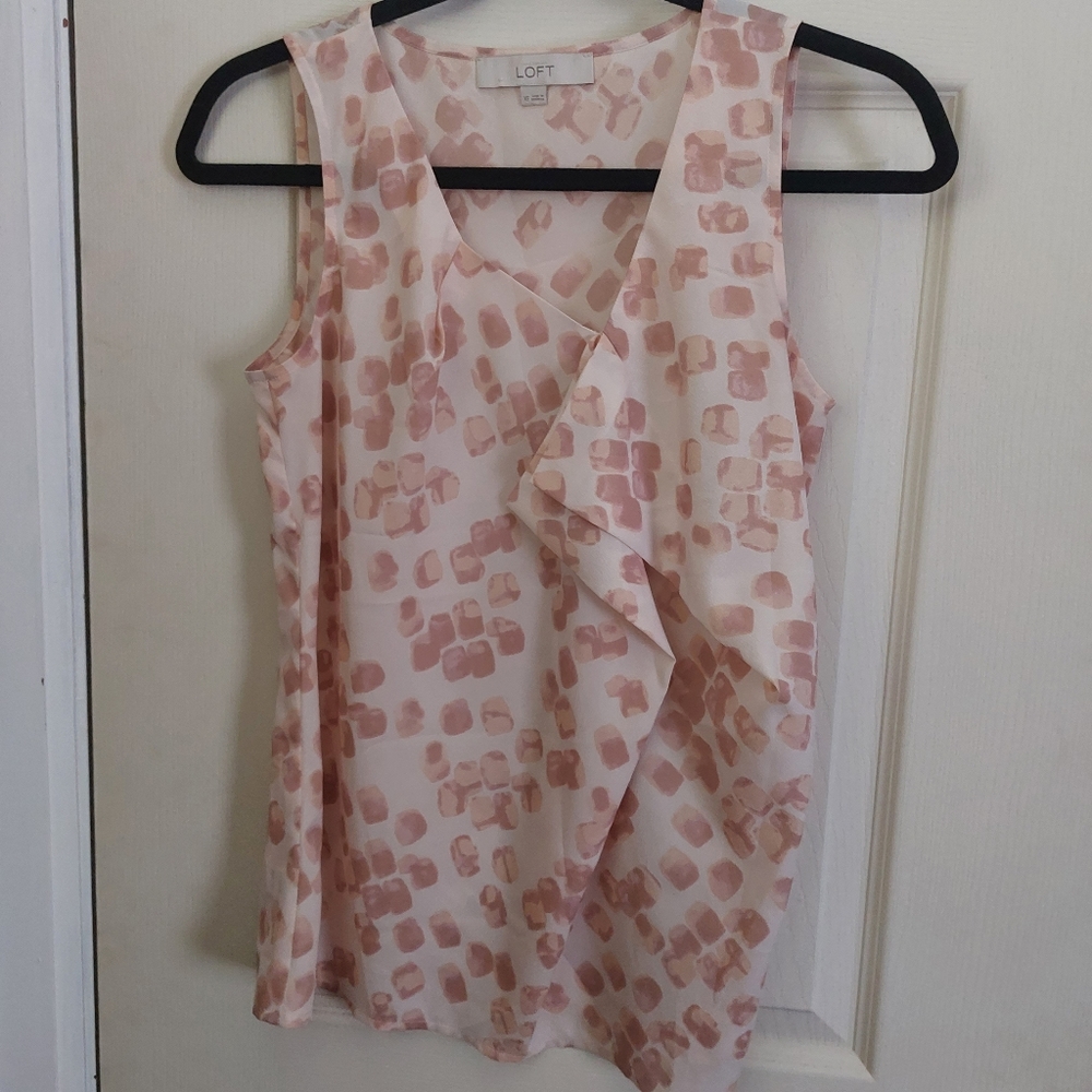 Ann Taylor Loft prettiest asymmetrical neckline tank top